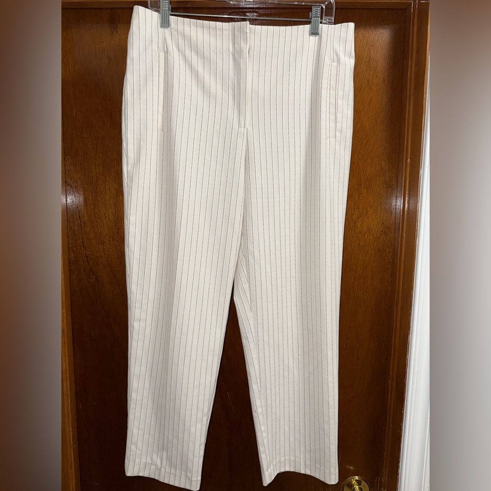 Rachel Zoe Cream Striped dress pants